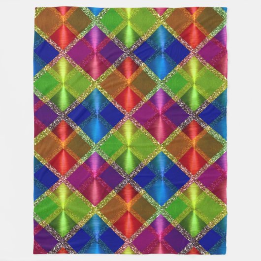 Couverture Polaire Bleu rouge Parties scintillant verte Conception Pl (Devant)