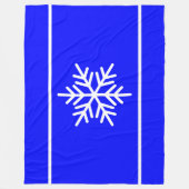 Couverture Polaire Bleu Royal Chic Flocons de Neige Rayures Horizonta (Devant)