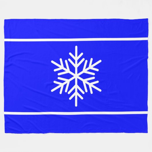 Couverture Polaire Bleu Royal Chic Flocons de Neige Rayures Horizonta (Devant (Horizontal))