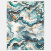 Couverture Polaire Bleu sarcelle or blanc marbre moderne Agate  (Devant)