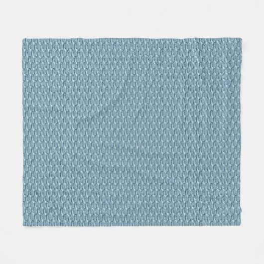 Couverture Polaire Bleu Schooling Poisson Échelle Motif Fleece Blanch (Devant (Horizontal))