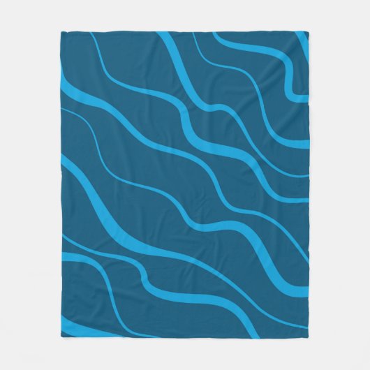Couverture Polaire Bleu, simple, moderne, cool vague abstraction (Devant)