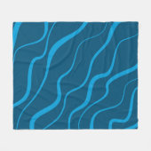 Couverture Polaire Bleu, simple, moderne, cool vague abstraction (Devant (Horizontal))