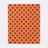 Couverture Polaire Bleu Sur Orange Pois Design Motif (Devant)