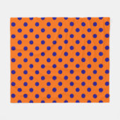Couverture Polaire Bleu Sur Orange Pois Design Motif (Devant (Horizontal))