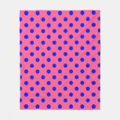 Couverture Polaire Bleu sur rose Pois design Motif (Devant)