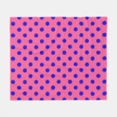 Couverture Polaire Bleu sur rose Pois design Motif (Devant (Horizontal))