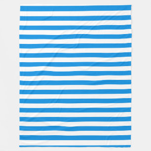 Couverture Polaire Bleu tendance Blancs rayé Élégant Modèle grand