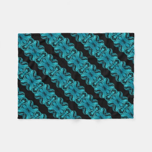 Couverture Polaire Bleu Turquoise Motif unique/rayures (Devant (Horizontal))
