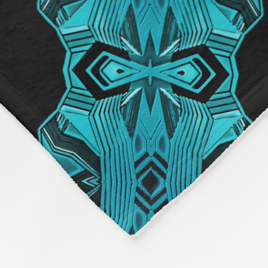 Couverture Polaire Bleu Turquoise Motif unique/rayures (Coin)
