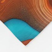 Couverture Polaire bleu turquoise, rouille et or peinture abstrait (Coin)