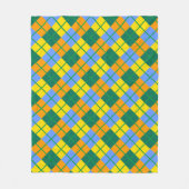 Couverture Polaire Bleu Vert Jaune Orange (Devant)