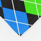 Couverture Polaire Bleu Vert Noir Design Diamant Argyle (Coin)