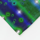 Couverture Polaire Bleu vert rayures avec étoiles et Raindrops (Coin)