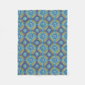 Couverture Polaire Bleu vert Rustique Boho Motif circulaire géométriq (Devant)