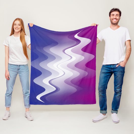 Couverture Polaire Bleu violet blanc (En situation)