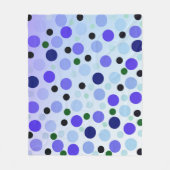Couverture Polaire Bleu Violet Et Vert Pois, (Devant)