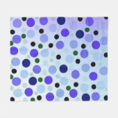 Couverture Polaire Bleu Violet Et Vert Pois, (Devant (Horizontal))