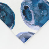 Couverture Polaire Bleuets : motif illustré d'aquarelle. (Coin)