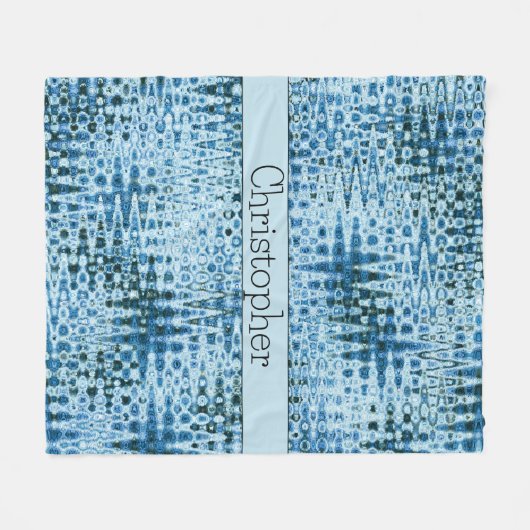 Couverture Polaire Bleus Abstraits personnalisés (Devant (Horizontal))