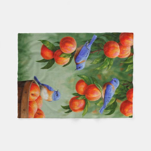 Couverture Polaire Bleus et pêches (Devant (Horizontal))