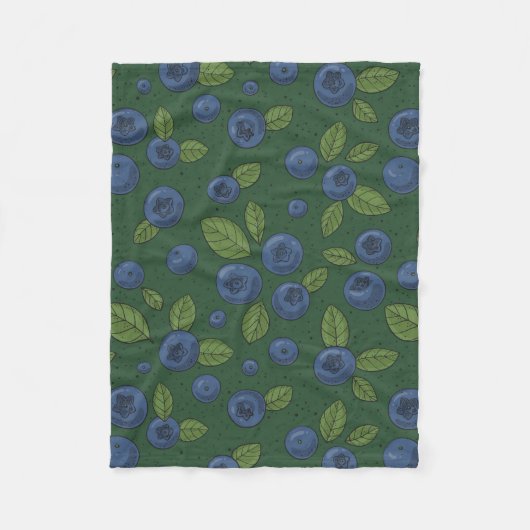 Couverture Polaire Bleus sur vert foncé (Devant)