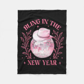 Couverture Polaire Bling-in The New Year Cowgirl Disco Ball Happy New (Devant)
