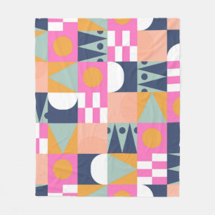 Couverture Polaire Bloc de couleur africain, motif géométrique.