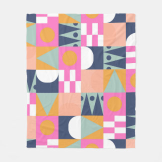 Couverture Polaire Bloc de couleur africain, motif géométrique.