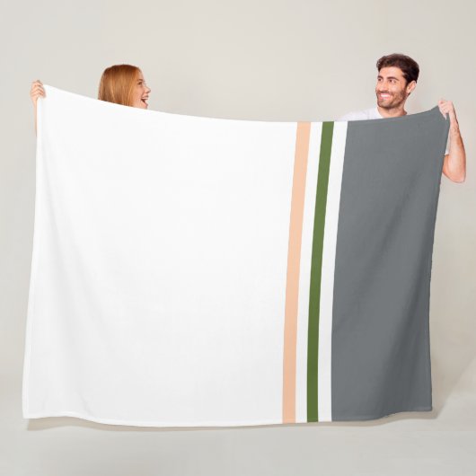 Couverture Polaire Bloc de couleur moderne tendance et rayures (En situation)