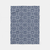 Couverture Polaire Bloc Quatrefoil Marine et Blanc Imprimer Motif (Devant)