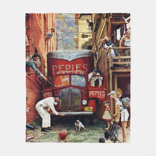 Couverture Polaire Bloc routier par Norman Rockwell (Devant)