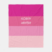 Couverture Polaire Blocage de couleur rose, bande horizontale (Devant)