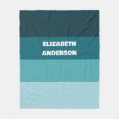 Couverture Polaire Blocage de couleur Turquoise Bande horizontale (Devant)