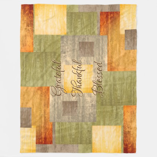 Couverture Polaire Blocs couleur automne (Devant)