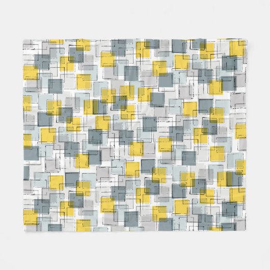 Couverture Polaire Blocs de bâtiment jaune et gris (Devant (Horizontal))