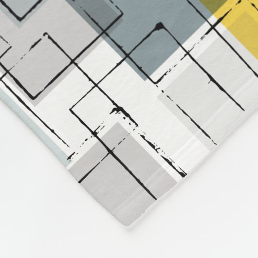 Couverture Polaire Blocs de bâtiment jaune et gris (Coin)