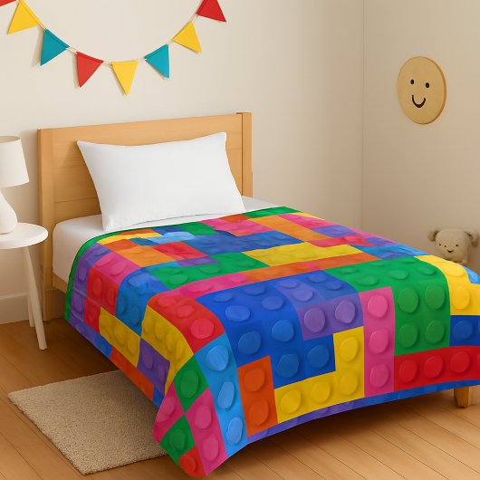 Couverture Polaire Blocs de construction jouet motif 2