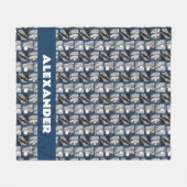 Couverture Polaire Blocs de crosse bleu marine (Devant (Horizontal))