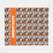 Couverture Polaire Blocs de crosse orange de bâtons et de balles (Devant (Horizontal))