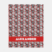 Couverture Polaire Blocs de crosse rouge de bâtons et de boules (Devant)