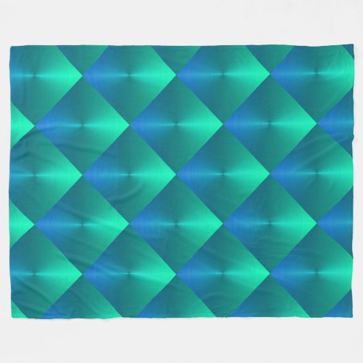 Couverture Polaire Blocs de Shimmer bleu et vert Cravate (Devant (Horizontal))