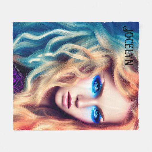 Couverture Polaire Blonde Haired Blue Eyed Bombshell (Devant (Horizontal))