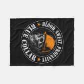 Couverture Polaire Blood Sweat Profanity Construction Worker Skull Bl (Devant (Horizontal))