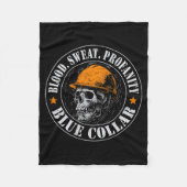 Couverture Polaire Blood Sweat Profanity Construction Worker Skull Bl (Devant)