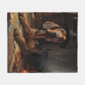 Couverture Polaire Bloodhound Citrouilles Halloween effrayant (Devant (Horizontal))