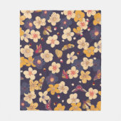 Couverture Polaire blooming cherry and butterflies seamless pattern. (Devant)