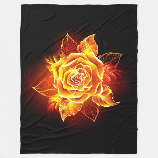 Couverture Polaire Blooming Fire Rose (Devant)