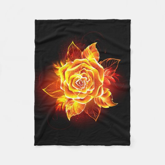 Couverture Polaire Blooming Fire Rose (Devant)