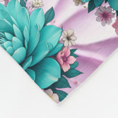 Couverture Polaire "Blooms bleus sereins" (Coin)